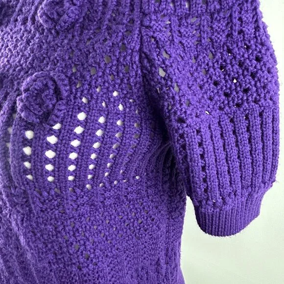 Tristan boho romantic purple crochet knit top – Women's Small - Picture 6 of 7